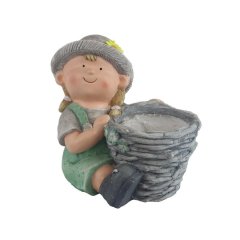 Dekorace k osázení dívka X6555 Dům, byt a zahrada