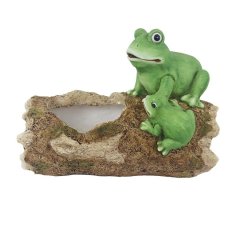 Dům, byt a zahrada - Dekorace pařez s žabáky k osázení X8056 Dekorace pařez s žabáky k osázení X8056
