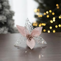 Dekororační květ 15cm X3306/2 Krabičky, stojánky a zásobníky - Vánoční dekorace