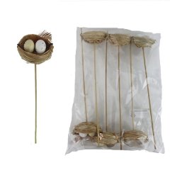 Zápich hnízdo s vajíčky, 6 ks X6927 Krabičky, stojánky a zásobníky - Velikonoční dekorace
