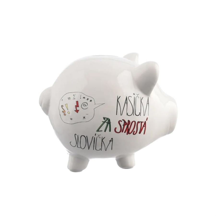 Pokladnička ker. Sprostá slovíčka 10x8,5x9 cm - Pokladničky