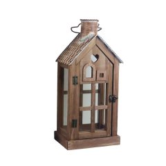 Dřevěná lucerna D7089/A Krabičky, stojánky a zásobníky - Svícny