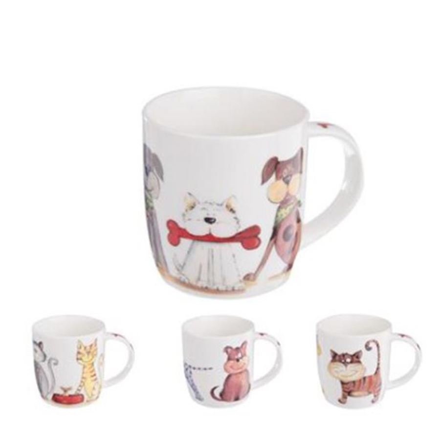 Hrnek PSI A KOČKY, 4ks O0132 - Dům, byt a zahrada