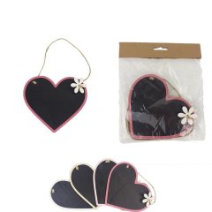 Krabičky, stojánky a zásobníky Velikonoční dekorace - Dekorační srdce, 4 ks D3739 Dekorační srdce, 4 ks D3739