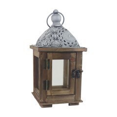 Dřevěná lucerna D7096 Krabičky, stojánky a zásobníky - Svícny