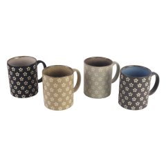 Hrnek KVĚTY sada 4ks 4barvy O0033 Dům, byt a zahrada