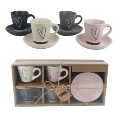 Hrníček s podšálkem, 4 sady X6962 Dům, byt a zahrada