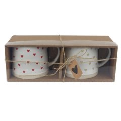 Keramický hrnek se srdíčky, 2 ks X7653