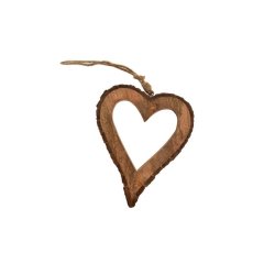 Srdce mango/kůra závěsné O0520 Krabičky, stojánky a zásobníky - Vánoční dekorace