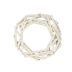 Věnec z dřívek bílý pr. 30 cm P0275 Dům, byt a zahrada