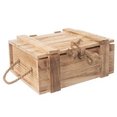 Dřevěná truhla dárková O0015 Umělé květiny, větvičky, pugety - Dárkové koše