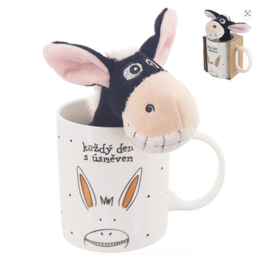 Hrnek porcelánový + hračka oslík 0,39 l O0319 - Dům, byt a zahrada