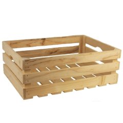Umělé květiny, větvičky, pugety Dárkové koše - Dřevěná bedýnka přírodní velká 097028 Dřevěná bedýnka přírodní velká 097028