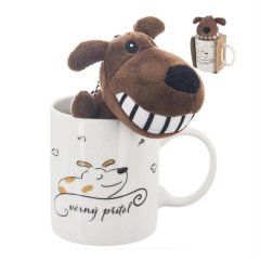Hrnek porcelánový + hračka pejsek 0,39 l O0321