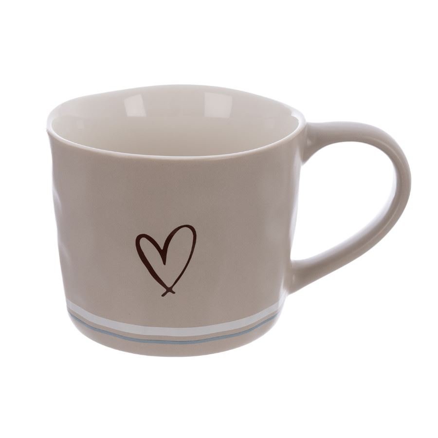 Hrnek porcelánový SRDCE 0,4 l béžová O0644-26 - Dům, byt a zahrada