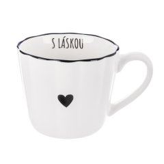 Hrnek porcelánový SRDCE S láskou 0,4 l O0643 Dům, byt a zahrada