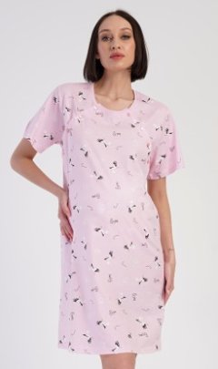 Dámská noční košile mateřská Čáp Pyžama a župany - Ženy - Dámské noční košile - Kojící noční košile - Kojící noční košile s krátkým rukávem