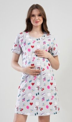 Dámská noční košile mateřská Kitty Pyžama a župany - Ženy - Dámské noční košile - Kojící noční košile - Kojící noční košile s krátkým rukávem