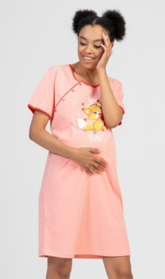 Dámská noční košile mateřská Liška Pyžama a župany - Ženy - Dámské noční košile - Kojící noční košile - Kojící noční košile s krátkým rukávem