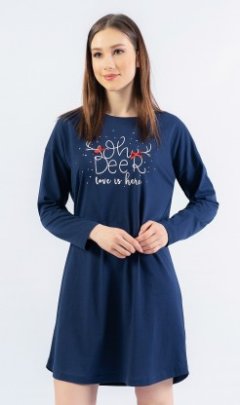 Dámská noční košile s dlouhým rukávem Oh deer Ženy - Dámské noční košile - Dámské noční košile s dlouhým rukávem