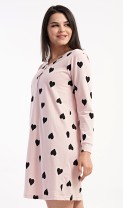 Dámská noční košile s dlouhým rukávem Srdce 4