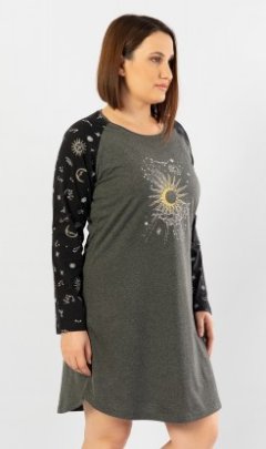 Dámská noční košile s dlouhým rukávem The moon Ženy - Dámské noční košile - Dámské noční košile s dlouhým rukávem