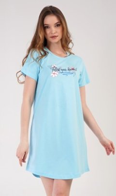 Dámská noční košile s krátkým rukávem Ella Pyžama a župany - Ženy - Dámské noční košile - Dámské noční košile s krátkým rukávem