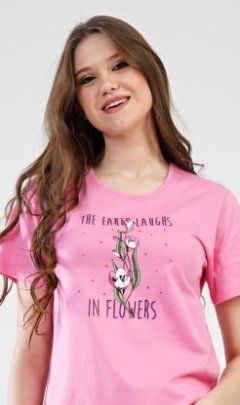 Dámská noční košile s krátkým rukávem Flowers 5