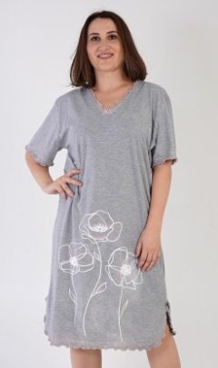 Dámská noční košile s krátkým rukávem Leona Kalhoty, baggy, nasrávačky - Ženy - Dámské noční košile - Dámské noční košile s krátkým rukávem