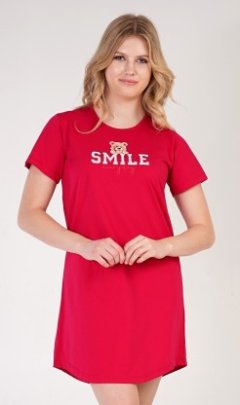 Dámská noční košile s krátkým rukávem Méďa Smile Kalhoty, baggy, nasrávačky - Ženy - Dámské noční košile - Dámské noční košile s krátkým rukávem