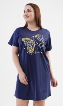 Dámská noční košile s krátkým rukávem Melanie Kalhoty, baggy, nasrávačky - Ženy - Dámské noční košile - Nadměrné dámské noční košile