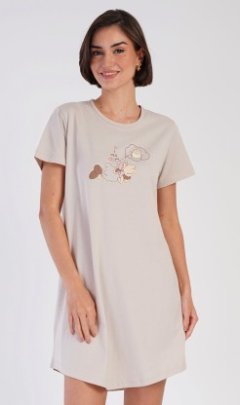Dámská noční košile s krátkým rukávem Ovečka Pyžama a župany - Ženy - Dámské noční košile - Dámské noční košile s krátkým rukávem