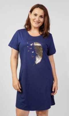 Dámská noční košile s krátkým rukávem Peříčko Ženy - Dámské noční košile - Nadměrné dámské noční košile