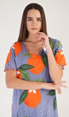Dámská noční košile s krátkým rukávem Pomeranče Pyžama a župany - Ženy - Dámské noční košile - Dámské noční košile s krátkým rukávem