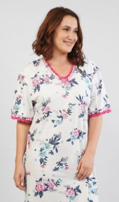 Dámská noční košile s krátkým rukávem Rose Ženy - Dámské noční košile - Nadměrné dámské noční košile