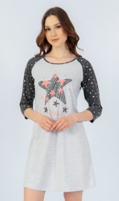 Dámská noční košile s tříčtvrtečním rukávem Hvězda Ženy - Dámské noční košile - Dámské noční košile s tříčtvrtečním rukávem