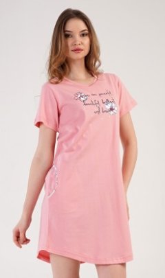 Dámské domácí šaty s krátkým rukávem Betty Pyžama a župany - Ženy - Dámské noční košile - Dámské noční košile s krátkým rukávem