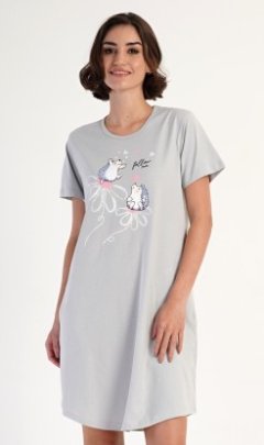 Dámské domácí šaty s krátkým rukávem Ježci Pyžama a župany - Ženy - Dámské noční košile - Dámské noční košile s krátkým rukávem