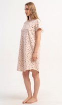 Dámské domácí šaty s krátkým rukávem Káva 4