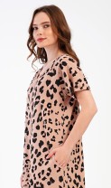 Dámské domácí šaty s krátkým rukávem Leopard 4