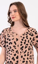 Dámské domácí šaty s krátkým rukávem Leopard 5