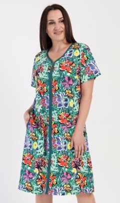 Dámské domácí šaty s krátkým rukávem Summer Pyžama a župany - Ženy - Dámské noční košile - Nadměrné dámské noční košile