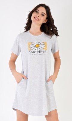 Dámské domácí šaty s krátkým rukávem Sunshine Kalhoty, baggy, nasrávačky - Ženy - Dámské noční košile - Dámské noční košile s krátkým rukávem