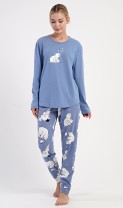 Dámské pyžamo dlouhé Méďa a tučňák 3