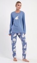 Dámské pyžamo dlouhé Méďa a tučňák 5