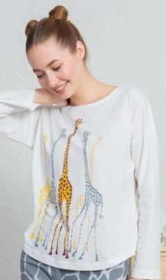 Dámské pyžamo dlouhé Žirafy 3