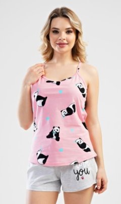 Dámské pyžamo šortky na ramínka Panda 5
