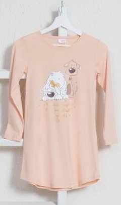 Dětská noční košile s dlouhým rukávem Little dogs Pyžama a župany - Děti - Holky - Dívčí noční košile - Dívčí noční košile s dlouhým rukávem