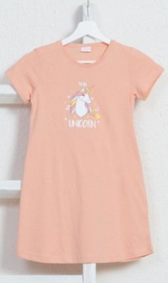 Dětská noční košile s krátkým rukávem Jednorožec Pyžama a župany - Děti - Holky - Dívčí noční košile - Dívčí noční košile s krátkým rukávem