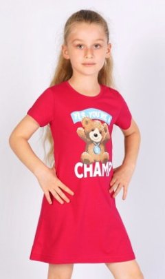 Dětská noční košile s krátkým rukávem Méďa Děti - Holky - Dívčí noční košile - Dívčí noční košile s krátkým rukávem
